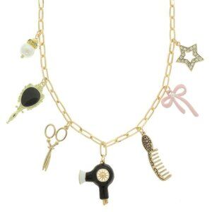 Hair Stylist Theme Charm Necklace